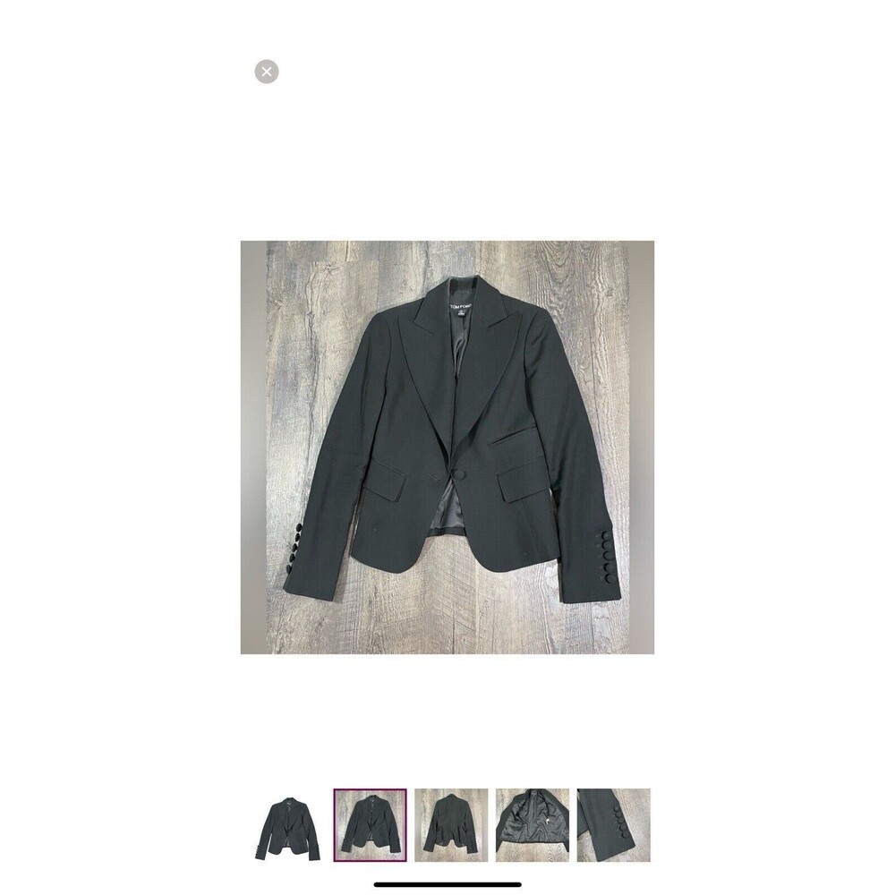 Tom Ford Woman’s Black Single Button Blazer SZ 10
